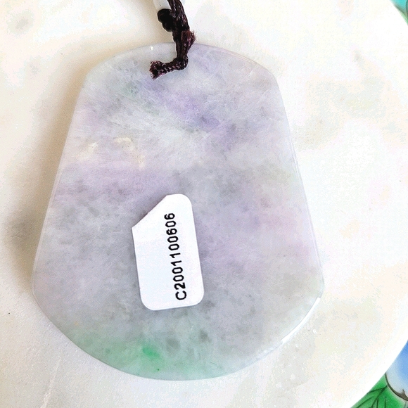 100%  Authentic Cert'd Jade Blossom Branch Pendant NWT - Picture 2 of 2